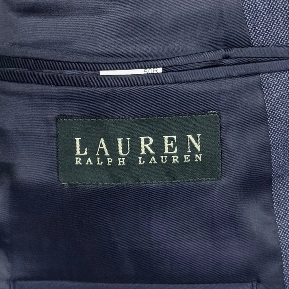 Lauren Ralph Lauren Blazer Sport Coat 50R Blue Silk Wool Birdseye Professional